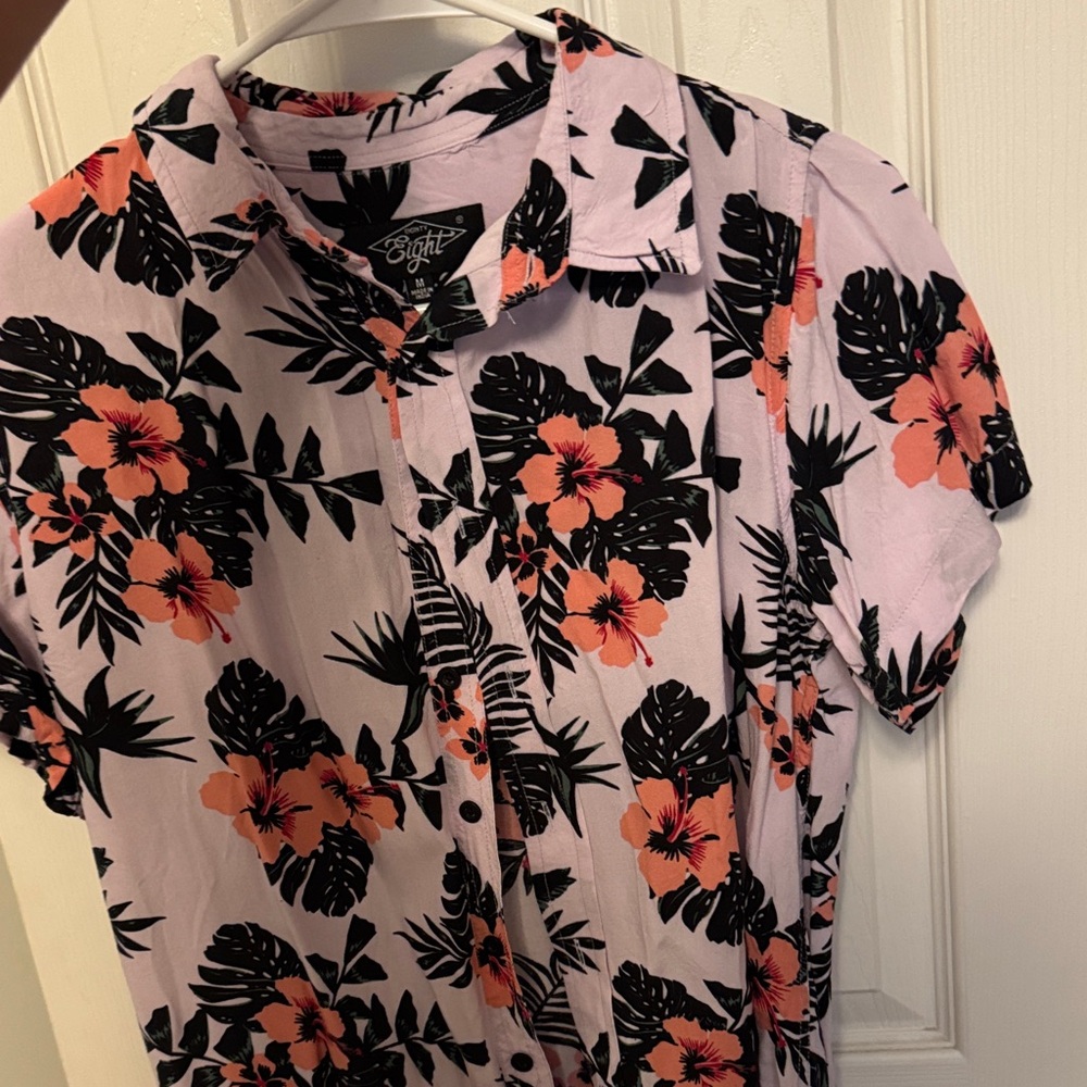 Eighty Eight Men's Floral Shirt - Pink and Black